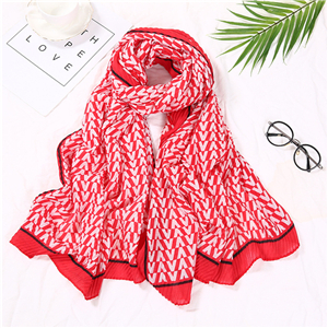 Crumpled v-pattern cotton warm cheap scarf