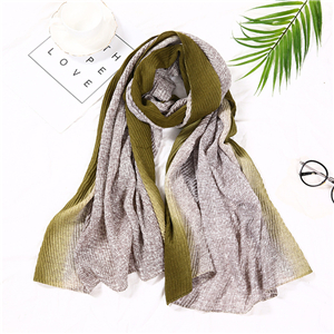 Crumpled plaid colorblock cotton warm scarf