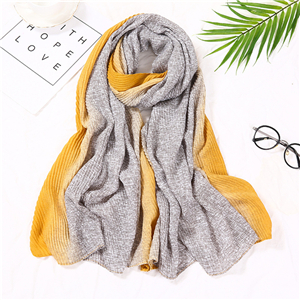 Crumpled plaid colorblock cotton warm scarf