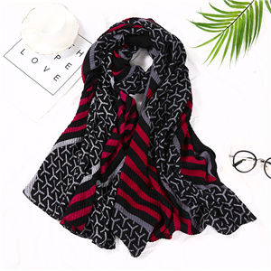 Wholesale crease pattern cotton decorative scarf