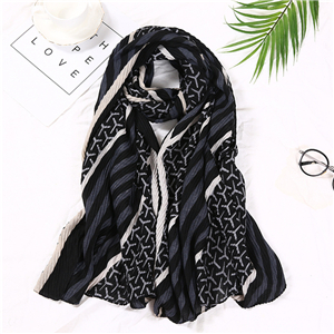 Wholesale crease pattern cotton decorative scarf