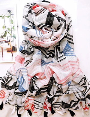 Long cotton print scarf wholesale