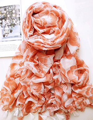 Long fringed embroidery scarf wholesale