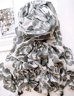Long fringed embroidery scarf wholesale