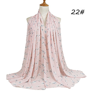 Flower embellished pearl chiffon scarf