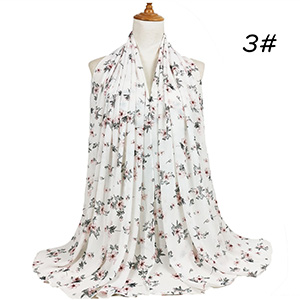 Flower embellished pearl chiffon scarf