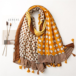 Circle stitching cotton linen scarf wholesale
