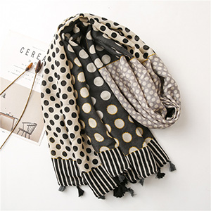 Circle stitching cotton linen scarf wholesale