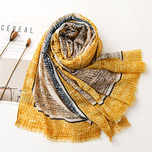 Colorful printed cotton linen shawl