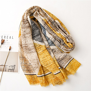 Colorful printed cotton linen shawl