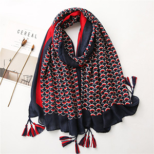 Color fish scale striped scarf wholesale
