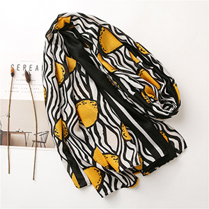 Lemon pattern cotton linen shawl