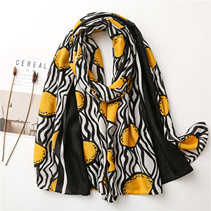 Lemon pattern cotton linen shawl