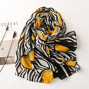Lemon pattern cotton linen shawl