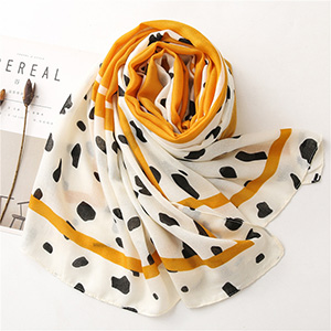 Cotton yellow cow striped shawl