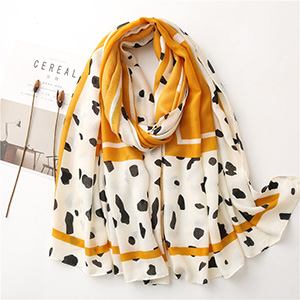 Cotton yellow cow striped shawl