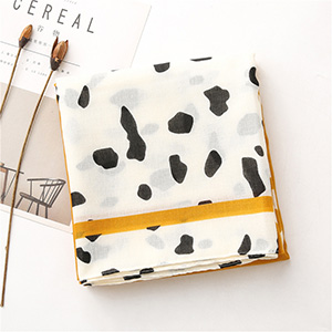 Cotton yellow cow striped shawl
