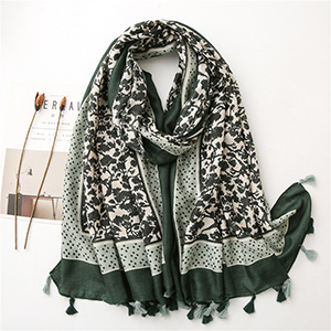 Lotus pond printed twill scarf wholesale