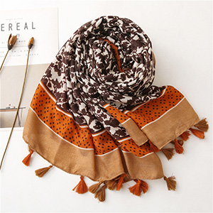 Lotus pond printed twill scarf wholesale