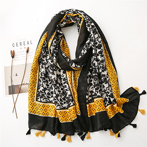 Lotus pond printed twill scarf wholesale