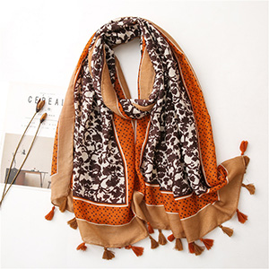 Lotus pond printed twill scarf wholesale