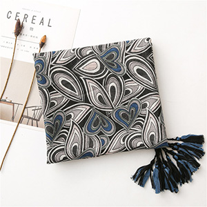 Wholesale cotton linen black long scarf