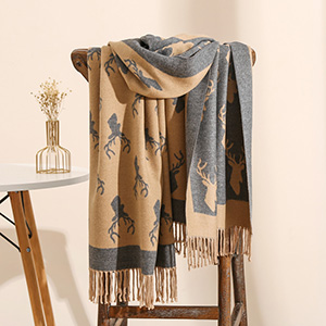 Deer pattern thick cheap scarf