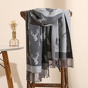 Deer pattern thick cheap scarf