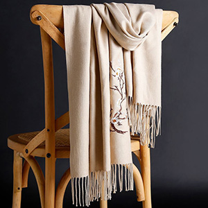 Winter thick pure color warm tassel cashmere scarf