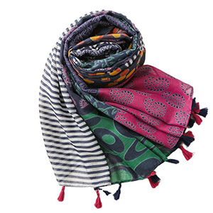 Plant flower cotton linen scarf wholesale