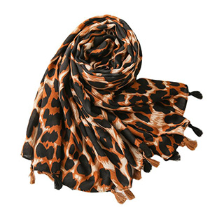 Polyester leopard print scarf wholesale