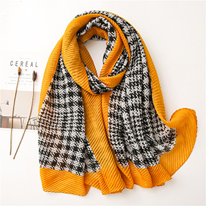 Houndstooth cotton linen scarf wholesale