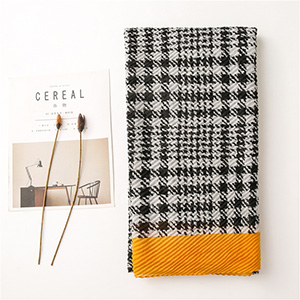 Houndstooth cotton linen scarf wholesale