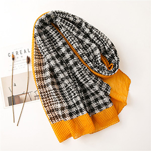 Houndstooth cotton linen scarf wholesale
