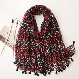 Red Leopard print cheap scarves wholesale