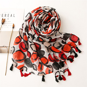 Red circle pattern scarf wholesale