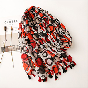 Red circle pattern scarf wholesale