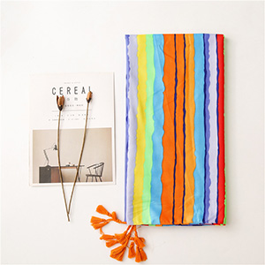 Gradient Rainbow cotton linen scarf wholesale