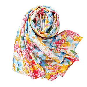 Oil painting flower cotton print scarf