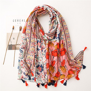 Pink floral totem cheap scarf