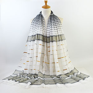 Cotton gold thread striped scarf wholesale