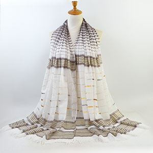Cotton gold thread striped scarf wholesale