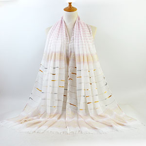 Cotton gold thread striped scarf wholesale