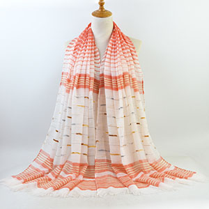 Cotton gold thread striped scarf wholesale