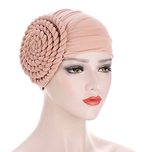 Wholesale muslim side braid monochrome headscarf