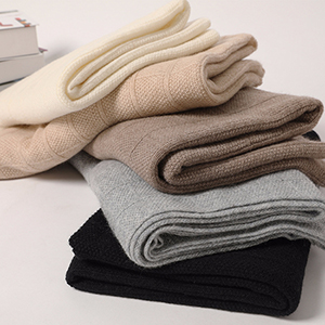 Wholesale winter solid color knitted 100% cashmere scarf