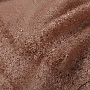 100% cashmere plaid sequined brown scarf
