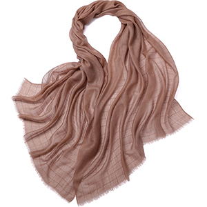 100% cashmere plaid sequined brown scarf