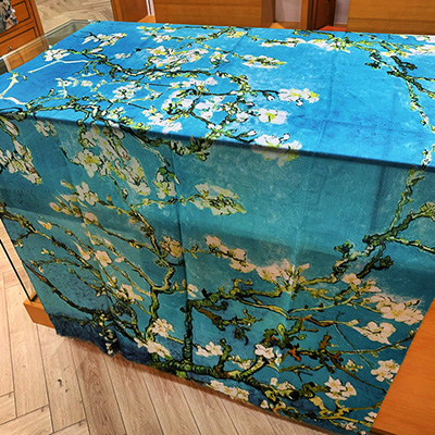 Apricot Flower Oil Painting Shawl Thickened 100% Cashmere Scarf