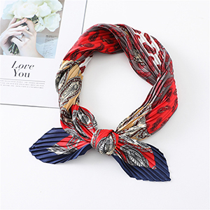 Color block cashew decorated silk scarf wholesale